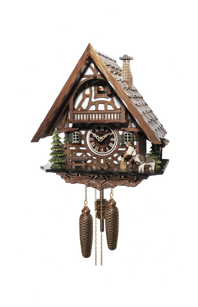 Chalet style 8-day Black Forest cuckoo clock with moving wood-chopper 33 cm by Engstler