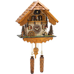  Cuckoo Clock - Chalet style quartz cuckoo clock with lumberjack & dancers 32cm by Trenkle Uhren - Cuckoo Collections