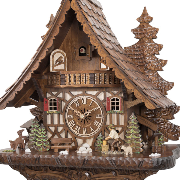 Chalet style 8-day Black Forest cuckoo clock with moving wood-chopper 44 cm by Engstler
