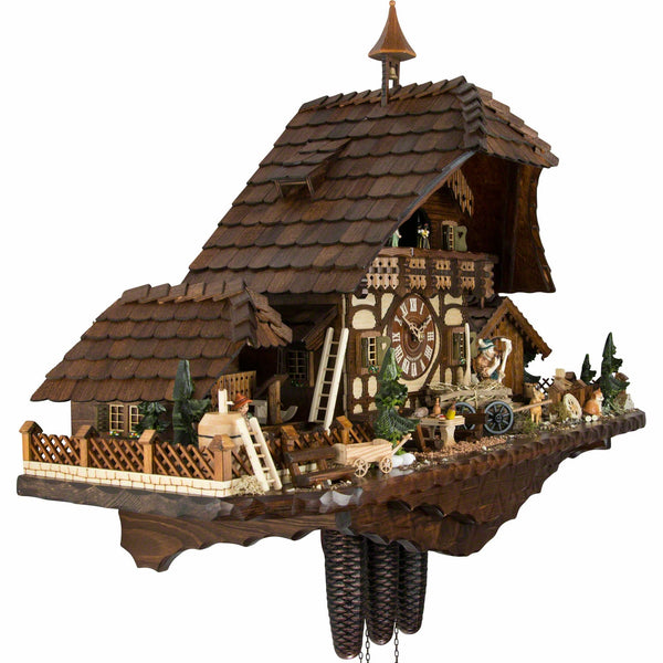 Chalet 8-day Goat Peter's Farm cuckoo clock with music 55cm by August Schwer