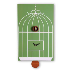  Cuckoo Clock - 'Cucu Gabbia' Cuckoo Clock (Green) by Pirondini - Cuckoo Collections