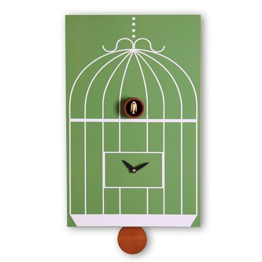  Cuckoo Clock - 'Cucu Gabbia' Cuckoo Clock (Green) by Pirondini - Cuckoo Collections