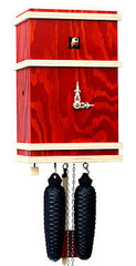  Cuckoo Clock - 'Classic Angular' Modern Art Style Cuckoo Clock 8 day movement (Red) by Rombach & Haas - Cuckoo Collections