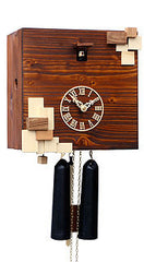  Cuckoo Clock - 'Cube' Modern Art Style Cuckoo Clock 8 day movement (Brown) by Rombach & Haas - Cuckoo Collections