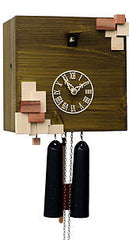  Cuckoo Clock - 'Cube' Modern Art Style Cuckoo Clock 8 day movement (Green) by Rombach & Haas - Cuckoo Collections