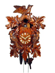  Cuckoo Clock - Carved 1-day 3 birds cuckoo clock 34cm by August Schwer - Cuckoo Collections