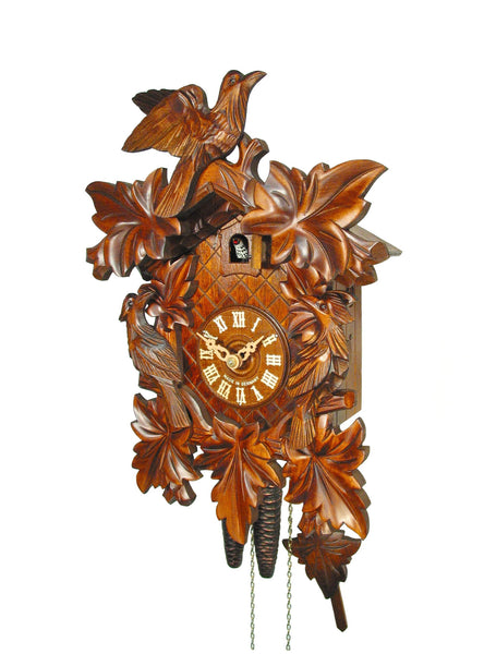  Cuckoo Clock - Carved 1-day 3 birds cuckoo clock 34cm by August Schwer - Cuckoo Collections
