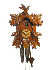  Cuckoo Clock - Carved 1-day 3 sparrow cuckoo clock 26cm by August Schwer - Cuckoo Collections