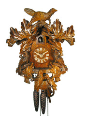  Cuckoo Clock - Carved 1-day 5 Birds & Oak Leaves cuckoo clock 32cm by August Schwer - Cuckoo Collections