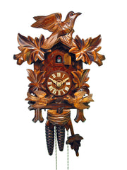  Cuckoo Clock - Carved 1-day feeding birds cuckoo clock 32cm by August Schwer - Cuckoo Collections