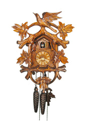  Cuckoo Clock - Carved 1-day maple leaves and vines style cuckoo clock 30cm by August Schwer - Cuckoo Collections