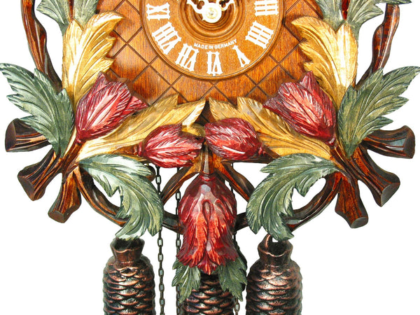  Cuckoo Clock - Carved 8-day musical cuckoo clock with Birds in the Garden 57cm by August Schwer - Cuckoo Collections