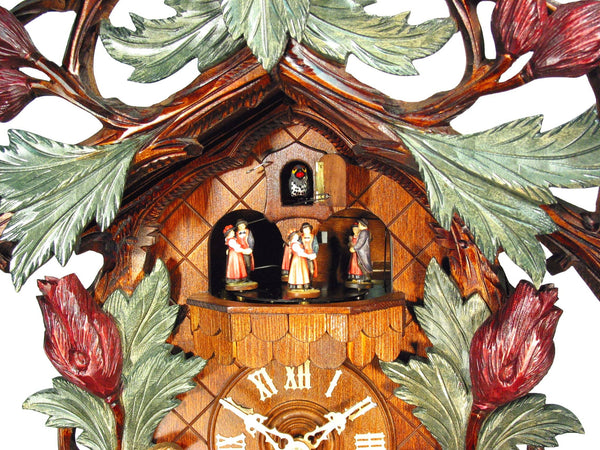  Cuckoo Clock - Carved 8-day musical cuckoo clock with Birds in the Garden 57cm by August Schwer - Cuckoo Collections