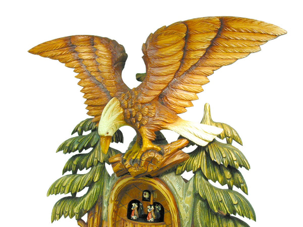  Cuckoo Clock - Carved 8-day musical cuckoo clock with eagle & fox 94cm by August Schwer - Cuckoo Collections
