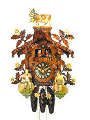  Cuckoo Clock - Carved 8-day musical 'End of Summer' cuckoo clock 49cm by August Schwer - Cuckoo Collections