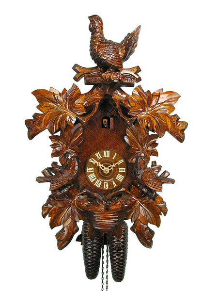  Cuckoo Clock - Carved 8-day cuckoo clock with Grouse 47cm by August Schwer - Cuckoo Collections