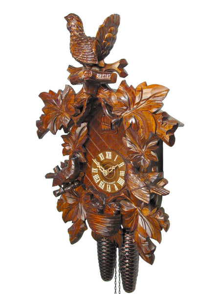  Cuckoo Clock - Carved 8-day cuckoo clock with Grouse 47cm by August Schwer - Cuckoo Collections
