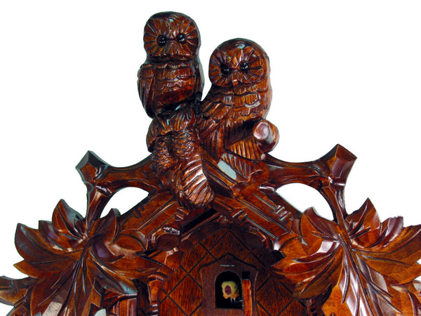  Cuckoo Clock - Carved 8-day Owl cuckoo clock 41cm by August Schwer - Cuckoo Collections