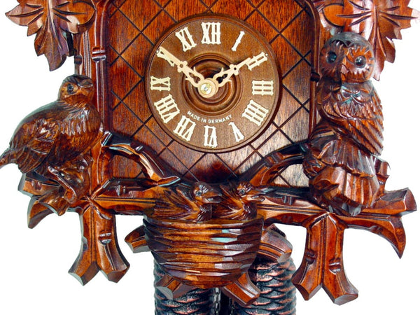  Cuckoo Clock - Carved 8-day Owl cuckoo clock 41cm by August Schwer - Cuckoo Collections