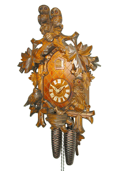  Cuckoo Clock - Carved 8-day Owl cuckoo clock 41cm by August Schwer - Cuckoo Collections
