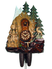  Cuckoo Clock - Carved 8-day Relief Neuschwanstein cuckoo clock 35cm by August Schwer - Cuckoo Collections