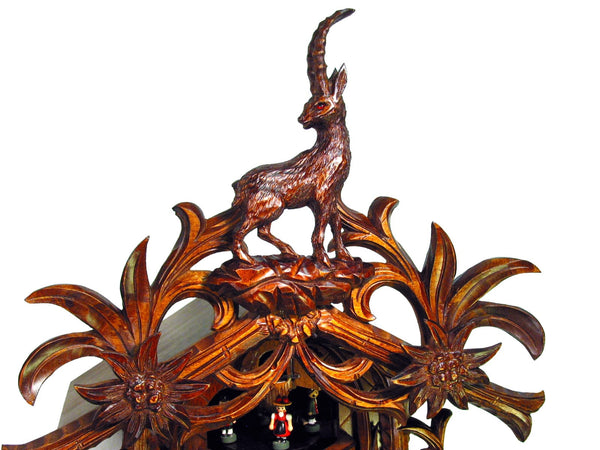  Cuckoo Clock - Carved 8-day Vines & Ibex cuckoo clock 57cm with music by August Schwer - Cuckoo Collections