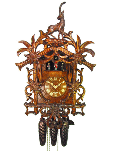  Cuckoo Clock - Carved 8-day Vines & Ibex cuckoo clock 57cm with music by August Schwer - Cuckoo Collections