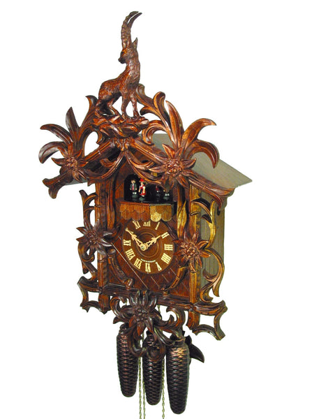  Cuckoo Clock - Carved 8-day Vines & Ibex cuckoo clock 57cm with music by August Schwer - Cuckoo Collections