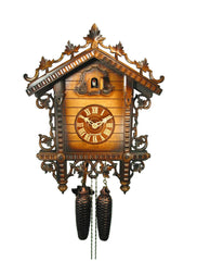  Cuckoo Clock - Carved 8-day train station cuckoo clock 43cm by August Schwer - Cuckoo Collections