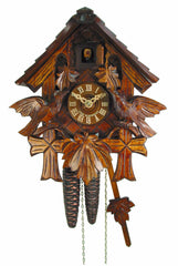  Cuckoo Clock - Chalet 1-day 3 Leaves 2 birds cuckoo clock 23cm by August Schwer - Cuckoo Collections