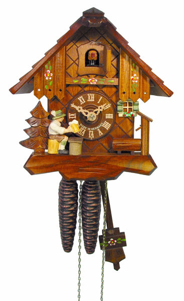  Cuckoo Clock - Chalet 1-day Beer drinker cuckoo clock 20cm by August Schwer - Cuckoo Collections