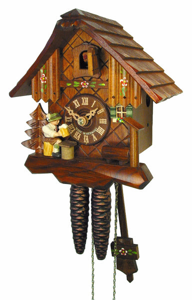  Cuckoo Clock - Chalet 1-day Beer drinker cuckoo clock 20cm by August Schwer - Cuckoo Collections