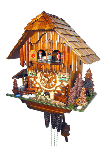  Cuckoo Clock - Chalet 1-day Black Forest Mill cuckoo clock with music 33cm by August Schwer - Cuckoo Collections