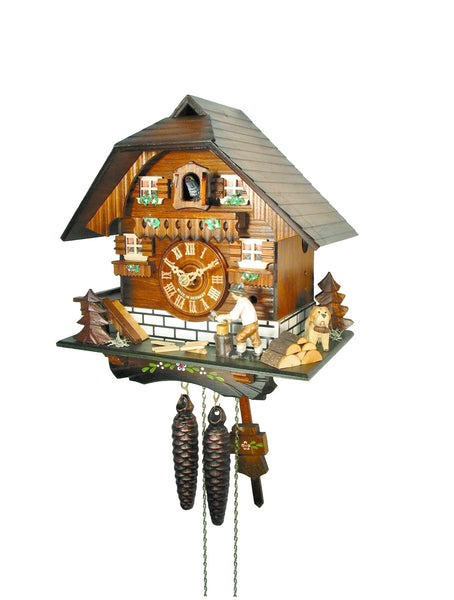  Cuckoo Clock - Chalet 1-day Black Forest moving Wood Chopper cuckoo clock 25cm by August Schwer - Cuckoo Collections