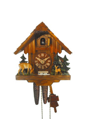  Cuckoo Clock - Chalet 1-day Forest Cabin with Deer cuckoo clock 21cm by August Schwer - Cuckoo Collections