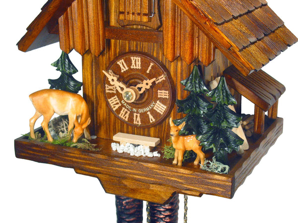  Cuckoo Clock - Chalet 1-day Forest Cabin with Deer cuckoo clock 21cm by August Schwer - Cuckoo Collections