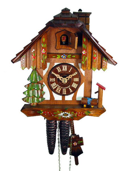  Cuckoo Clock - Chalet 1-day Half-timbered House & Chimney Sweep cuckoo clock 24cm by August Schwer - Cuckoo Collections