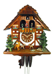  Cuckoo Clock - Chalet 1-day Jumping Deer cuckoo clock with music 33cm by August Schwer - Cuckoo Collections