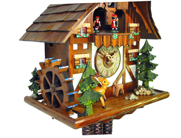  Cuckoo Clock - Chalet 1-day Jumping Deer cuckoo clock with music 33cm by August Schwer - Cuckoo Collections