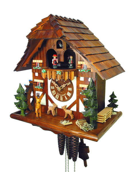  Cuckoo Clock - Chalet 1-day Jumping Deer cuckoo clock with music 33cm by August Schwer - Cuckoo Collections