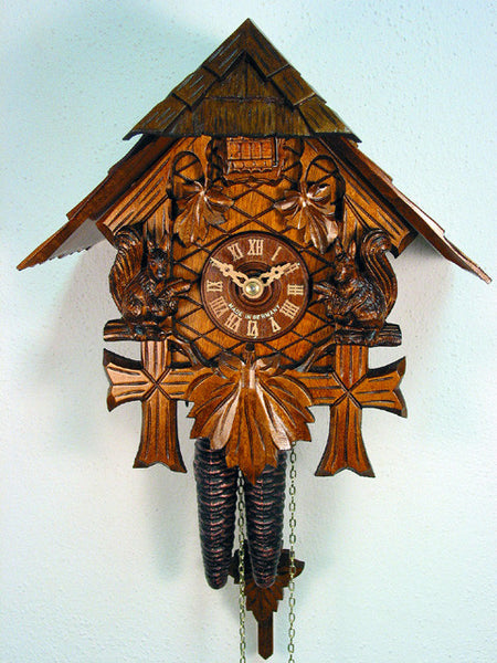  Cuckoo Clock - Chalet 1-day Squirrel cuckoo clock 24cm by August Schwer - Cuckoo Collections
