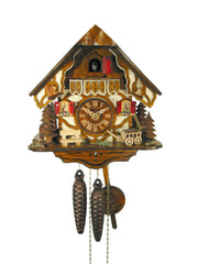  Cuckoo Clock - Chalet 1-day Timber frame Cottage cuckoo clock 24cm by August Schwer - Cuckoo Collections