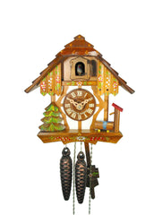  Cuckoo Clock - Chalet 1-day Timber frame House cuckoo clock 22cm by August Schwer - Cuckoo Collections