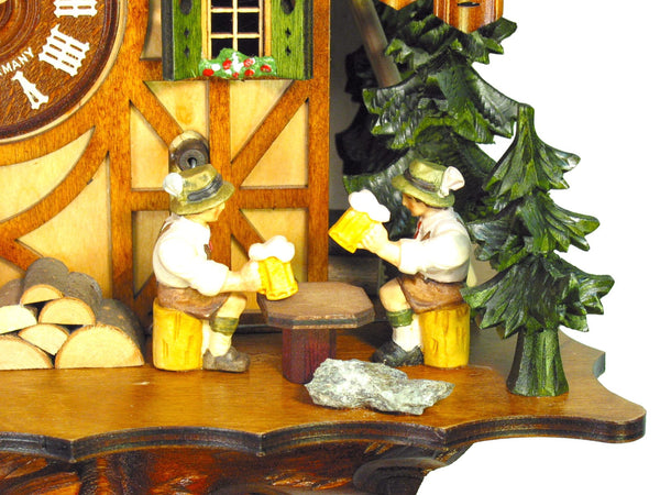  Cuckoo Clock - Chalet 1-day Two Beer-drinkers cuckoo clock with music 34cm by August Schwer - Cuckoo Collections