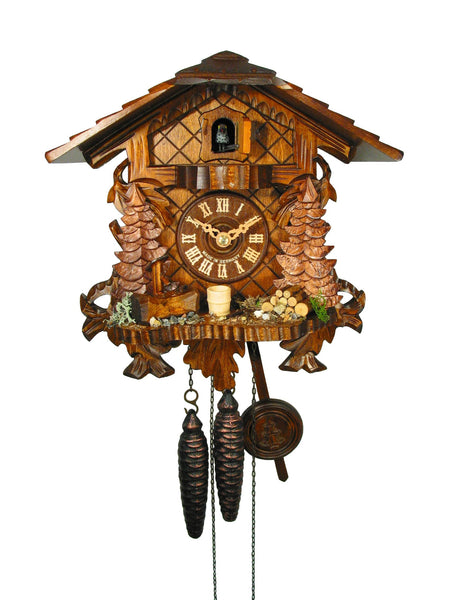  Cuckoo Clock - Chalet 1-day Wood Cabin cuckoo clock 25cm by August Schwer - Cuckoo Collections