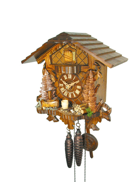  Cuckoo Clock - Chalet 1-day Wood Cabin cuckoo clock 25cm by August Schwer - Cuckoo Collections