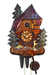  Cuckoo Clock - Chalet 1-day Wood Cabin cuckoo clock 27cm by August Schwer - Cuckoo Collections