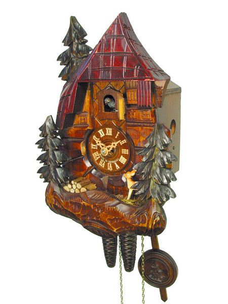  Cuckoo Clock - Chalet 1-day Wood Cabin cuckoo clock 27cm by August Schwer - Cuckoo Collections