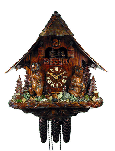  Cuckoo Clock - Chalet 8-day Bears cuckoo clock with music 47cm by August Schwer - Cuckoo Collections
