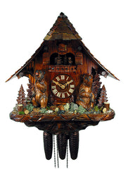 Cuckoo Clock - Chalet 8-day Bears cuckoo clock with music 47cm by August Schwer - Cuckoo Collections